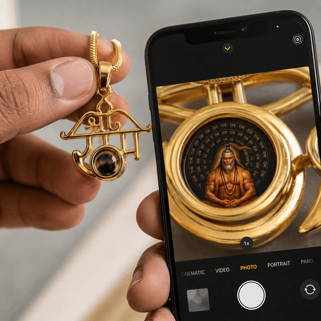 Shri Ram Divine Pendant™ with Hidden Meditating Hanuman Ji Image
