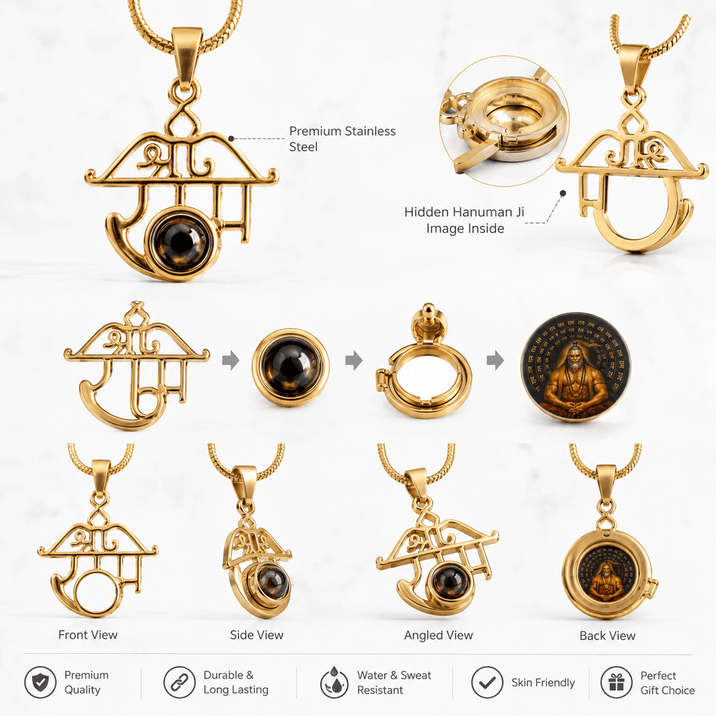 Shri Ram Divine Pendant™ with Hidden Meditating Hanuman Ji Image