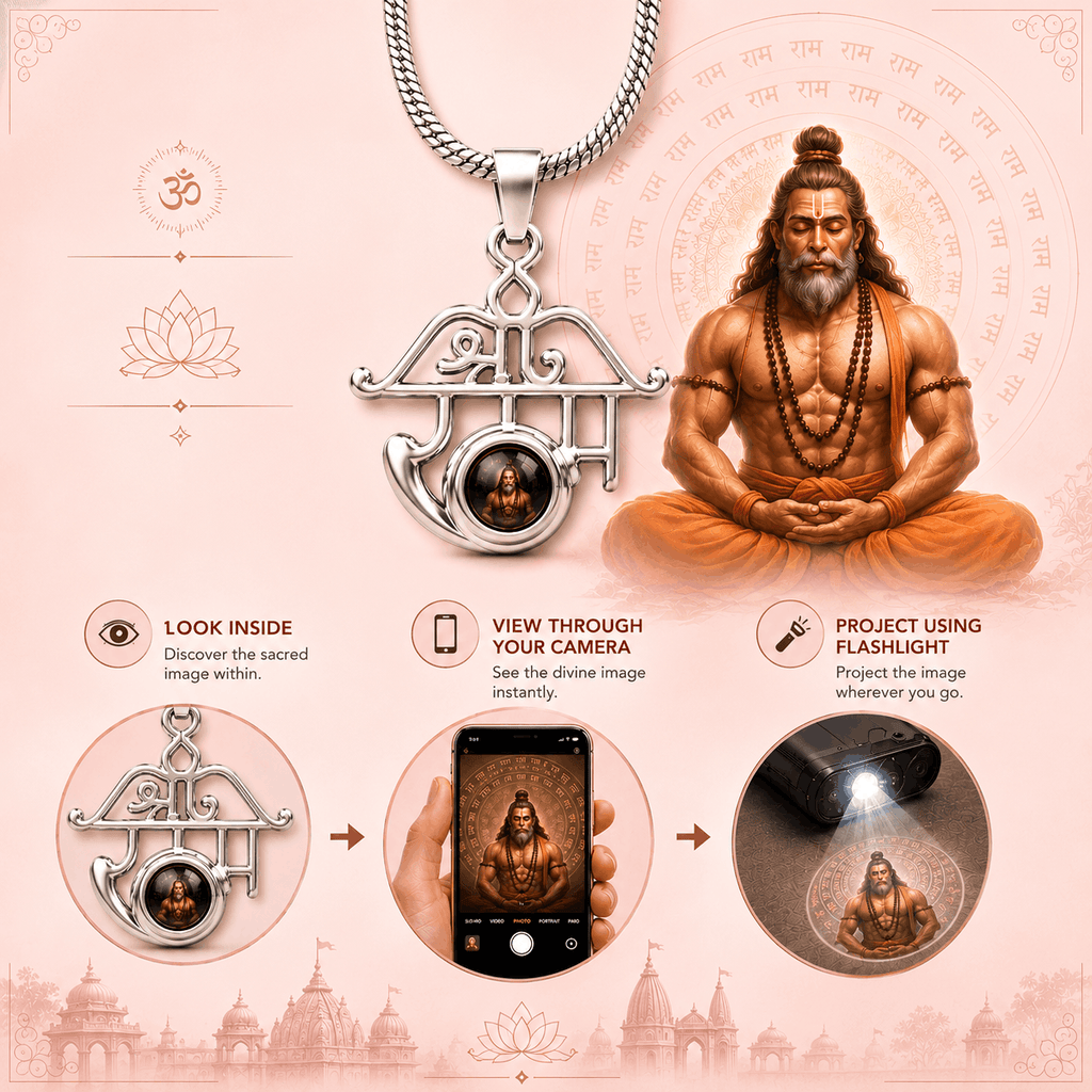 Shri Ram Divine Pendant™ with Hidden Meditating Hanuman Ji Image