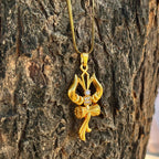 Trishul Om and Damru pendant with chain